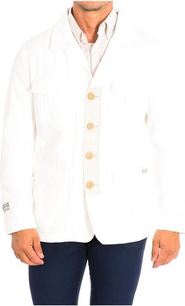 La Martina Jacket met lange mouwen - Heren - Zomerjassen - Wit - L - Katoen - Jassen