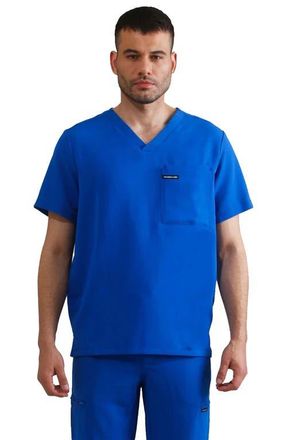 Members Only Brighton 3-Pocket Scrub Top in Royal Blue at Nordstrom, Size Xx-Large