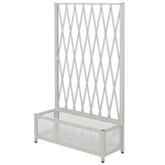 Hhg Enrejado De Aluminio Hhg-577, Enrejado Tipo Tijera Para Macetas Y Jardineras, Acero 152 X 90 X 35 Cm, Blanco