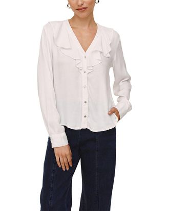 Bella Dahl Ruffle V-Neck Button Up