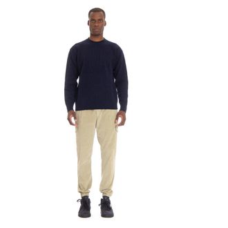 Roberto Collina Rondgebreide trui - Heren - Ronde hals truien - Blauw - XL - Wol - Truien & Vesten