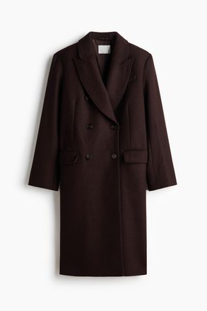 H&M Mantel aus Wollmix - Dunkelbraun