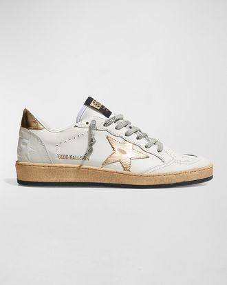 Golden Goose Ball Star Mixed Leather Low-Top Sneakers