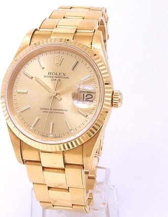 Rolex Pre-owned Rolex Date Automatic Chronometer Champagne Dial Mens Watch 15238 CSO