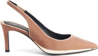 Giuseppe Zanotti 50mm Virgyn slingback pointed pumps - women - Fabric/Leather/Fabric - 38.5 - Brown