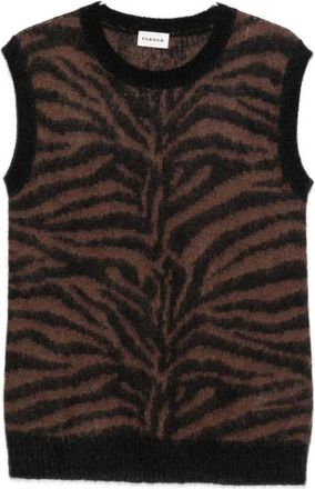 P.A.R.O.S.H. Chaleco de punto sin mangas con estampado de cebra - Knitwear - Mujer - Multicolor - XS