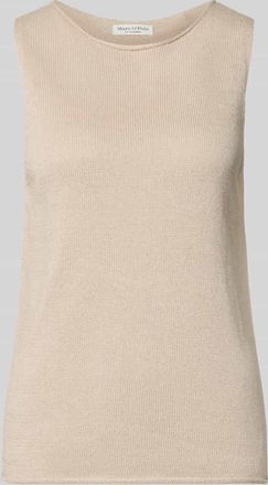 Marc O'Polo Regular Fit Pullunder aus Baumwoll-Leinen-Mix in Stein, Gr&ouml;&szlig;e XXL