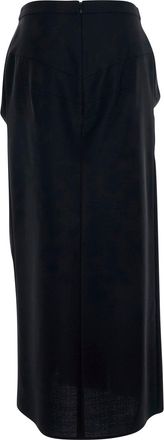 Givenchy Womens Pencil Skirt With Wrap Detail, Black
