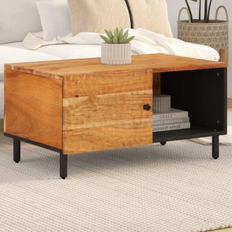 vidaXL Vidaxl - Mesa De Centro Madera Maciza De Acacia 80x50x40 Cm