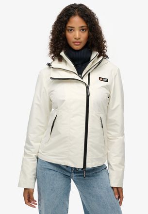 Superdry Outdoorjacke SUPERDRY HOODED MTN WINDBREAKER JKT, Damen, Gr. XXL, weiss (sanftes wei&szlig;), Web, Obermaterial: 100% Polyester, unifarben, slim fit, B&uuml;ndch