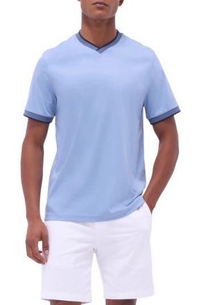 Bugatchi Pima Cotton V-Neck T-Shirt in Air Blue at Nordstrom Rack, Size Xx-Large