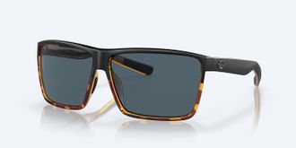 Costa Unisex Rincon Polarized Sunglasses In Matte Black/shiny Tortoise Frame Gray 580P