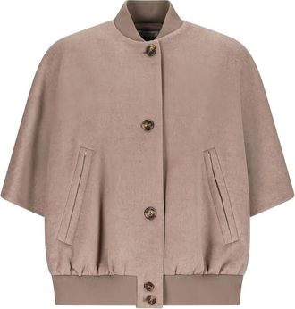 Max Mara Leticia jack met korte mouwen en knoopsluiting - Beige