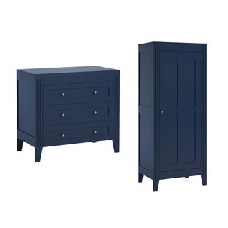 Vox Commode 3 Tiroirs Et Armoire 1 Porte Vox Milenne Bleu