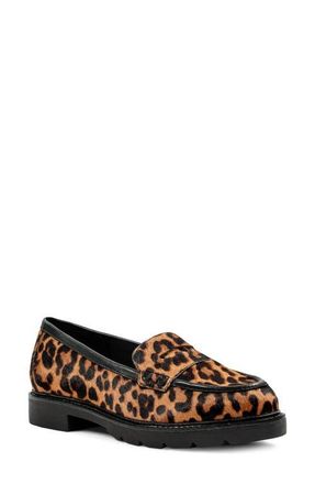Rockport Genuine Calf Hair Penny Loafer - Wide Widths Available in Dark Natural Print Calf Hair at Nordstrom, Size 5.5
