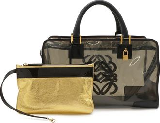 Loewe Black Clear Black Vinyl Handbag Pouch Tote Bag (Pre-Owned)