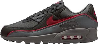 Nike Mens Air Max 90 Premium Iron Grey University Red