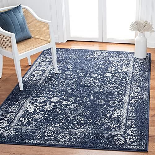 Safavieh Tapis Bohème Pour Salon, Salle à Manger, Chambre à Coucher - Collection Crystal - Poils Courts - Bleu Clair Et Fuchsia - 66 X 213 Cm