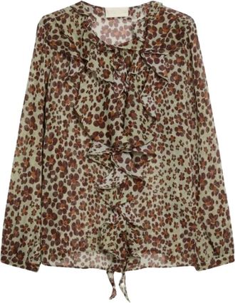 iBlues Cr&ecirc;pe Blouse met Print - Dames - Blouses - Veelkleurig - M - Polyester - Overhemden