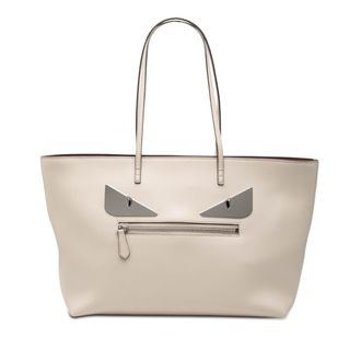 Fendi Pre-owned Womens Medium Leather Monster Roll Tote - Ivory - One Size
