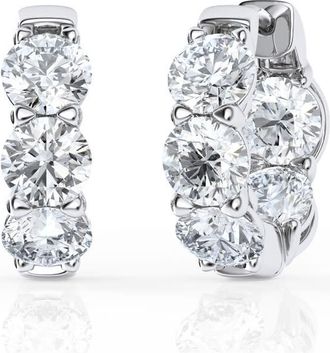 Grown Brilliance 5 Carat Lab Grown Diamond Huggie Hoop Earrings for Women