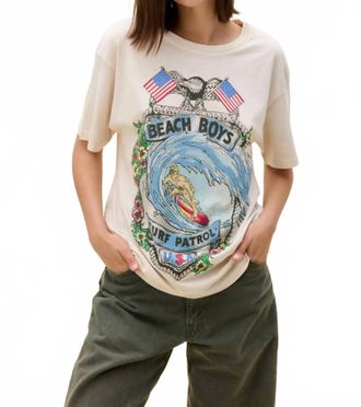 Daydreamer Beach Boys Surf Patrol Boyfriend Tee In White