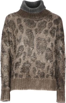 Avant Toi High-neck Jersey - Dames - Coltruien - Bruin - L - Truien & Vesten