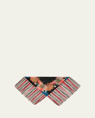 Etro Silk Fringe-Trim Foulard