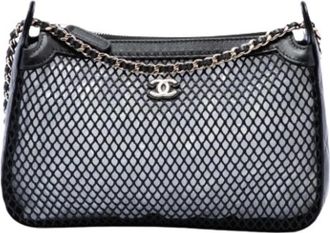Chanel Pre-owned Mesh Shoulder Bag - unisex - Vintage Mini Tas - Zwart - ONE Size - Leer - Vintage