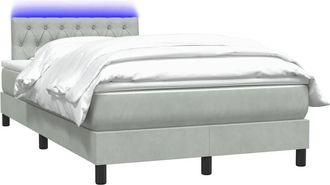 vidaXL Cama Box Spring Con Colch&oacute;n Terciopelo Gris Claro 120x210 Cm Vidaxl
