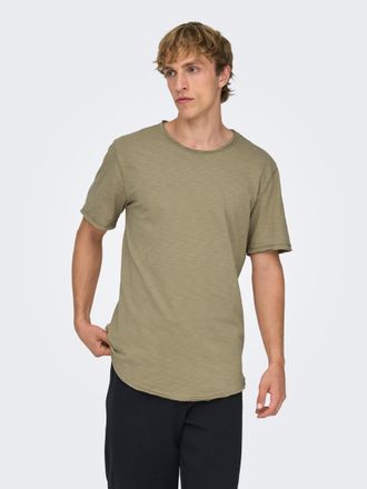 Only & Sons T-Shirt ONLY & SONS ONSBENNE LONGY SS TEE NF 7822 NOOS, Herren, Gr. XXL, grau (chinchilla), Single Jersey, Obermaterial: 100% Baumwolle, unifarben, no