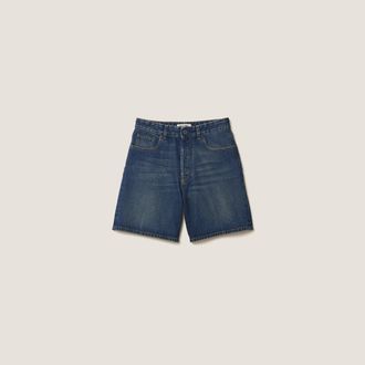 Miu Miu Washed denim Bermudas