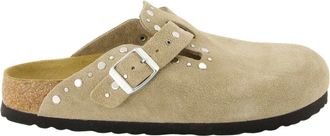 Birkenstock Schoenen, Dames, Beige, 38 EU, Suède, Boston Rivets Regular Fit