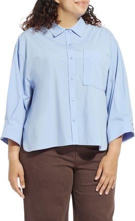 Lyss&eacute; Enid Oversize Shirt in Forget-Me-Not Blue at Nordstrom, Size 1X
