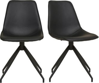 Moloo giratoria 360&deg; en piel sint&eacute;tica negra (x2)