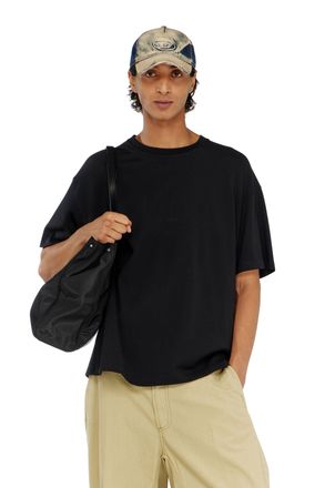 Diesel Cotton-interlock T-shirt with logo embroidery - T-Shirts - Man - Black