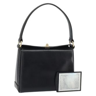 Gucci Vintage Handbag Leather Black Leather Handbag (Pre-Owned)