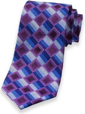 Paul Fredrick Patterned Woven Silk Tie in Purple/blue Multi at Nordstrom