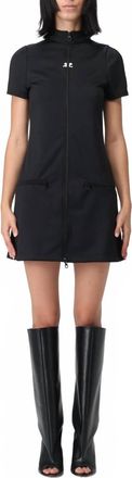 Courr&egrave;ges Interlock Tracksuit Mini Dress In Black