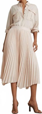 Reiss Azalea Asymmetric Pleated Skirt In Blush