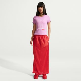 Nike Womens Nike Sportswear Mid-Rise Skirt in Red | IR1696-696
