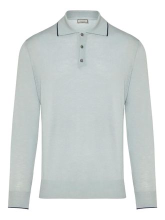 Canali long sleeve polo shirt - men - Fabric - 54 - Blue