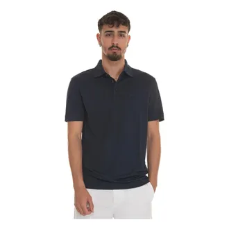 HUGO BOSS Hugo, Polo Shirts, male, Blue, Size: S Short Sleeve Polo Shirt with 3 Buttons