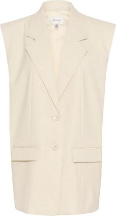 Gestuz Egret Melange Waistcoat Jacket - Dames - Bodywarmers - Beige - XS - Leer - Jassen