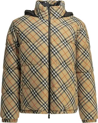 Burberry Snowdon Check omkeerbaar kort donsjack