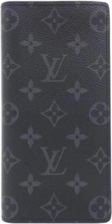 Louis Vuitton Pre-owned Monogram Eclipse Long wallet (bi-fold) - Heren - Vintage Accessoires - Zwart - ONE Size - Leer - Vintage