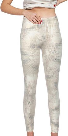 Luukaa D'Celli Luna Printed Cotton Jersey Leggings in Ecru at Nordstrom, Size 14