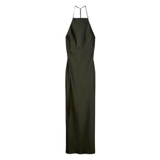 Patrizia Pepe Mysterious Midi Jurk - Dames - Casual kleedjes - Groen - L - Polyester - Kleedjes