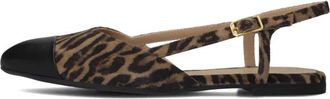 Unisa Elegante Slingback Hakken met Dierenprint - Dames - Ballerinas - Bruin - 37 EU - Leer - Schoenen