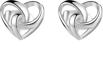 Generic Simple Love Heart Shape Stud Earrings Sterling Silver Earrings for Jewelry Gifts Accessory Practical Treatment